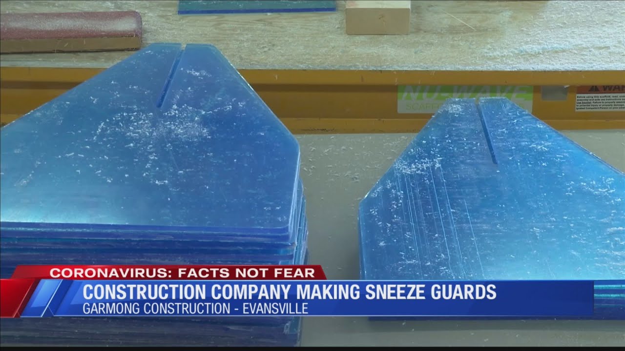 Construction company making sneeze guards