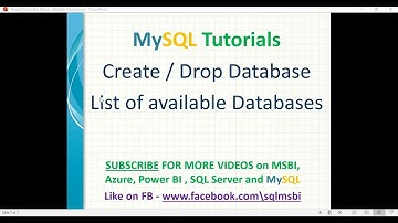 MySQL Tutorials | Create or Drop databases in MySQL