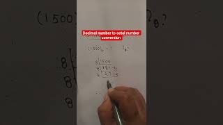 Decimal number to octal number conversion#decimalnumbers