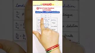 😯Pair of Linear Equations in Two Variables | Nature of Lines & Solutions | Class 10 Maths #shorts
