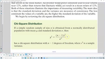 Math 14 10.4 Test Hypotheses about a population standard deviation