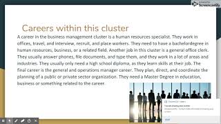 Career Clusters - Business Management