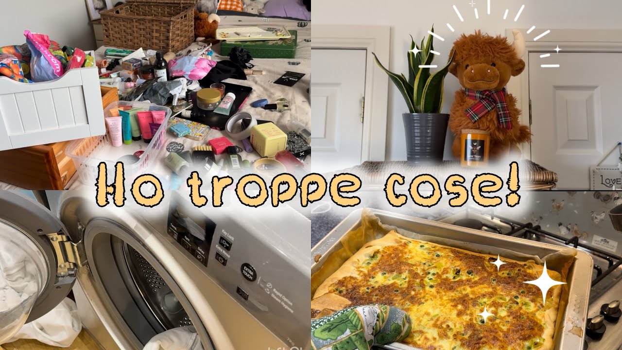 SUNDAY RESET 🫧🧴Organizzazione profonda di Skincare e Makeup 💄Lavatrici 🧺 Cena con i famosi porri😄