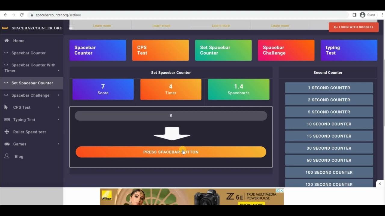 Test Your Spacebar Speed with the Spacebar Counter - Spacebar Challenge