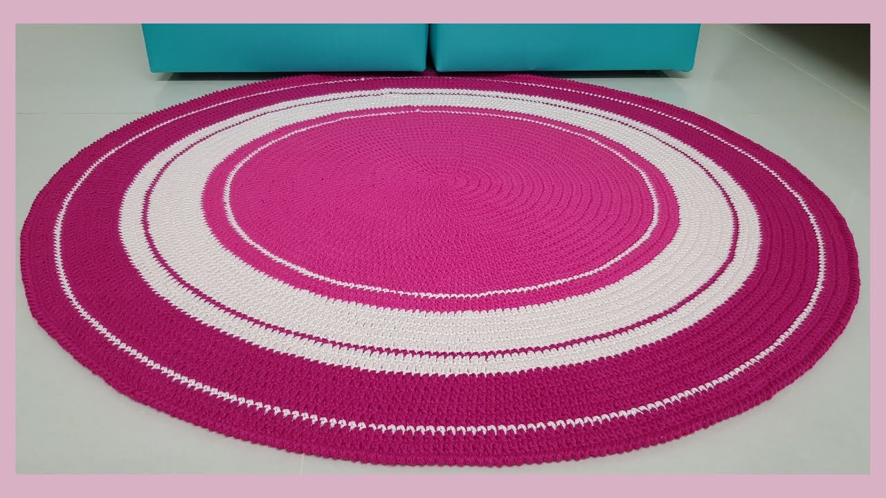 TAPETE REDONDO DE CROCHÊ GRANDE PARA QUARTO DE BEBÊ – Como fazer
