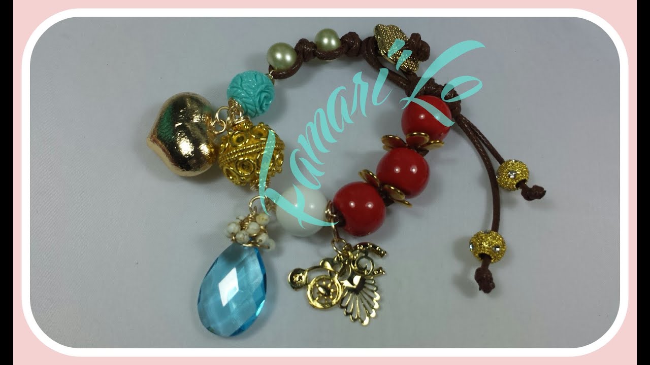 Pulsera con broche en cuero (bisuteria)