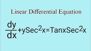 dy/dx+ySec^2x=TanxSec^2x #LinearEquation L623 @MathsPulseChinnaiahKalpana