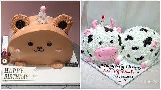 Làm bánh kem gấu brow kiểu mới,bánh kem bò sữa 3D | how make a dairy cows cake 3D, make a brow cake