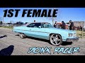 1ST FEMALE DONK RACER IN HER IN AND OUT CUSTOMS BUILT TWIN TURBO DONK!!