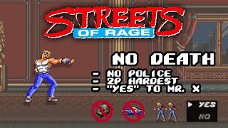 Streets of Rage  Axel, Hardest 2 Players, YES to Mr. X, No Police, NO DEATH by King iOpa