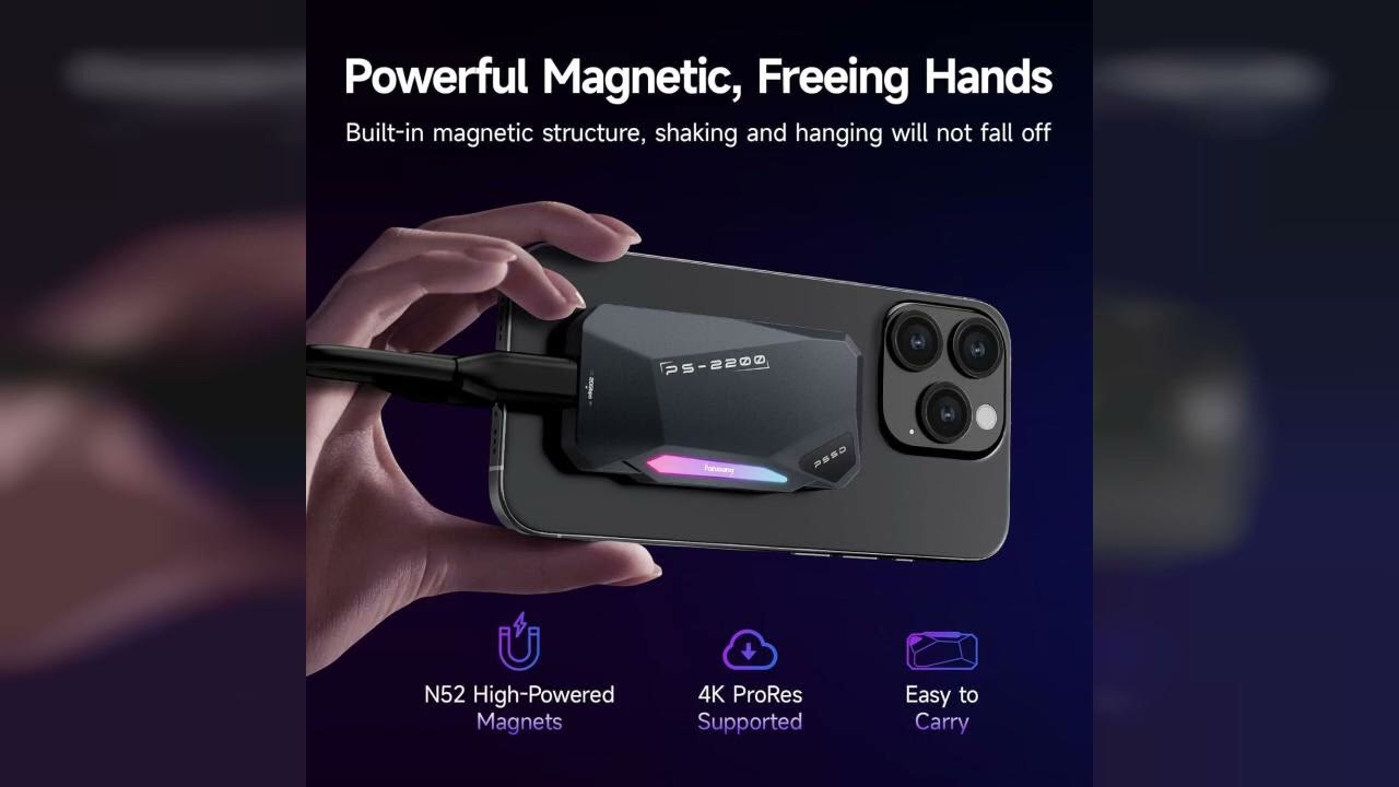 Review: 2TB Magnetic Portable SSD,2050MB/s Type-C USB 3.2 Gen 2x2 External SSD,4K ProRes Recor...