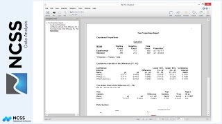 Comparing Two Proportions in NCSS