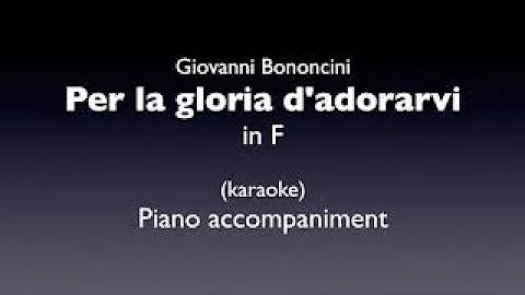 Per la gloria d'adorarvi in F  Piano accompaniment