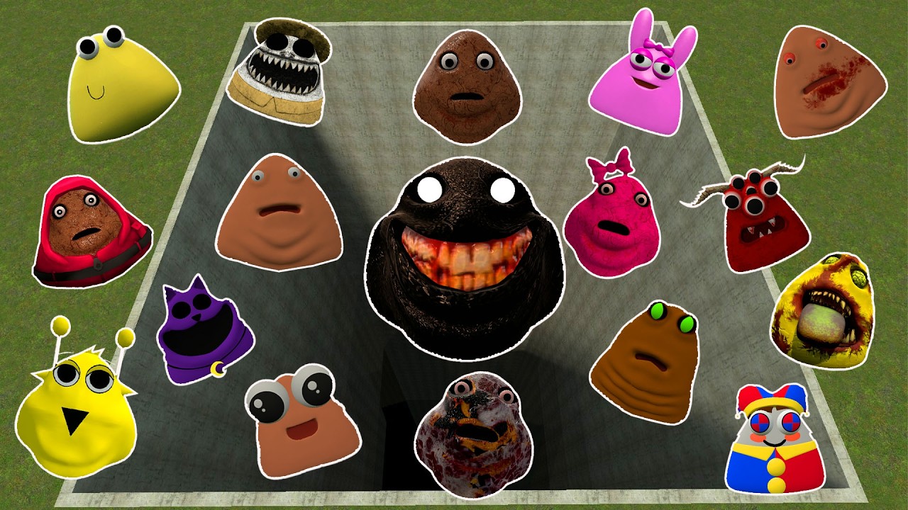 SPARTAN KICKING POU BOU FAMILY FROM BOU'S REVENGE Of POU and SPRUNKI POU in LAVA HOLE Garry's Mod!