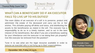 What Can A Beneficiary Do If An Executor Fails To Live Up To His Duties?