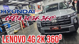 Central Multimidia Hyundai Creta Lenovo 4G 2K, Octacore, Tela 2K, Câmeras 360⁰, Carplay/Android Auto