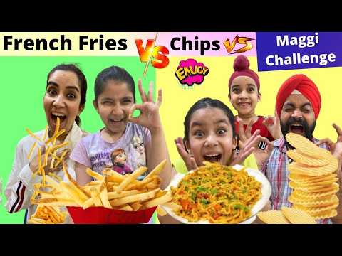 French Fries Vs Chips Vs Maggi Eating Challenge | RS 1313 FOODIE | Ramneek Singh 1313