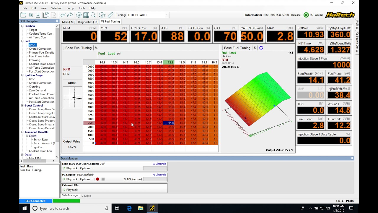 Haltech Elite Starting Fuel Evans Performance Academy YouTube