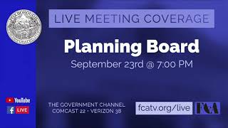 Foxborough Planning Board Meeting 9/23/21