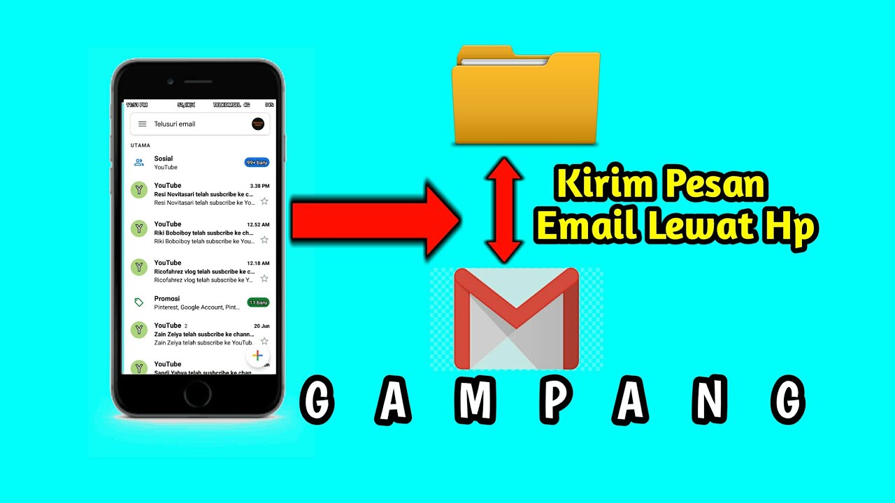 Cara mengirim pesan lewat Gmail/Email di Hp android YouTube