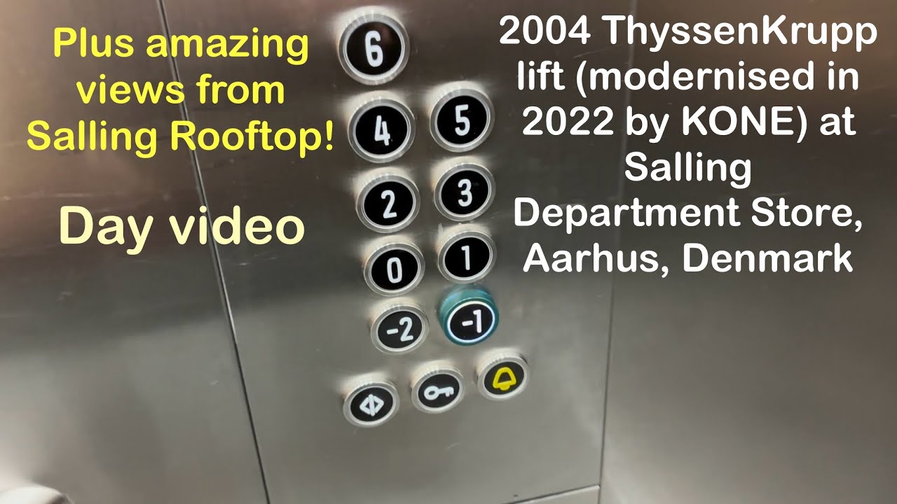 Day video: 2004 ThyssenKrupp lift (modernised by KONE) at Salling department store, Aarhus, Denmark