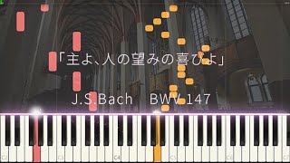 バッハ  BWV147【主よ、人の望みの喜びよ】  easy piano ピアノ 初心者 練習用 スローテンポ  ♪　バロック クラシック ♪ゆうPianoチャンネル