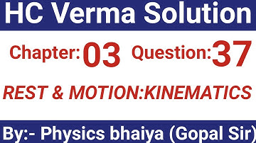 H.C. Verma Solutions - Rest and motion - Kinematics - Chapter 3, Question 37