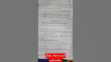 b.com 3 sem #question paper #business mathematics and statistics