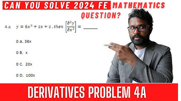 Part 4A: FE EXAM REVIEW: DIFFERENTIALS (easy) FE CIVIL MATHEMATICS REAL 2025 EXAM Problem Breakdown