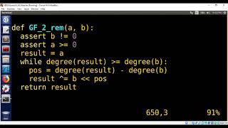 Polynomial Division in GF(2) - Finding Remainder