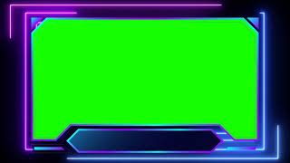 Green Screen neon Frame, border, moldure, chroma key frame,neon border, face cam 4K 11