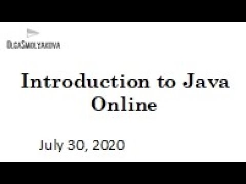 2020 07 30 Introduction to Java Online Basics of OOP 03 - YouTube