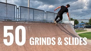 50 Mini Ramp Skateboarding Grinds and Slides!