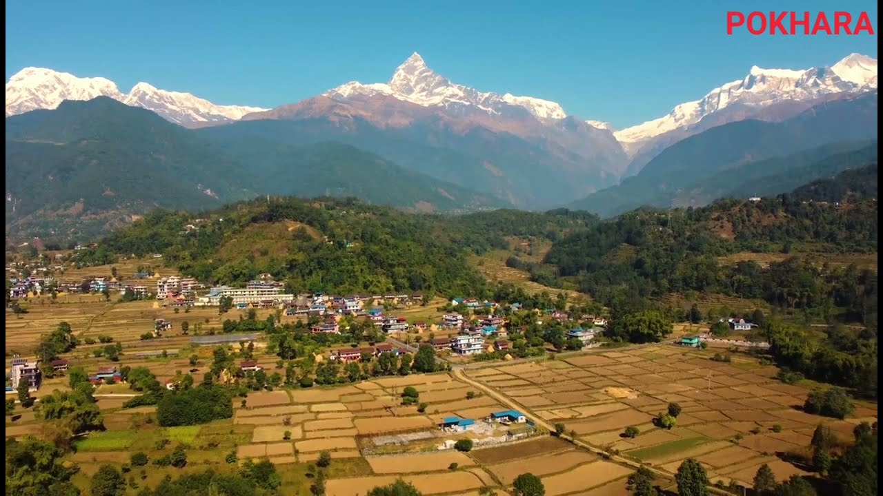 Pokhara , Village Natural Cinematic Drone Shot Footage Nepal🇳🇵
