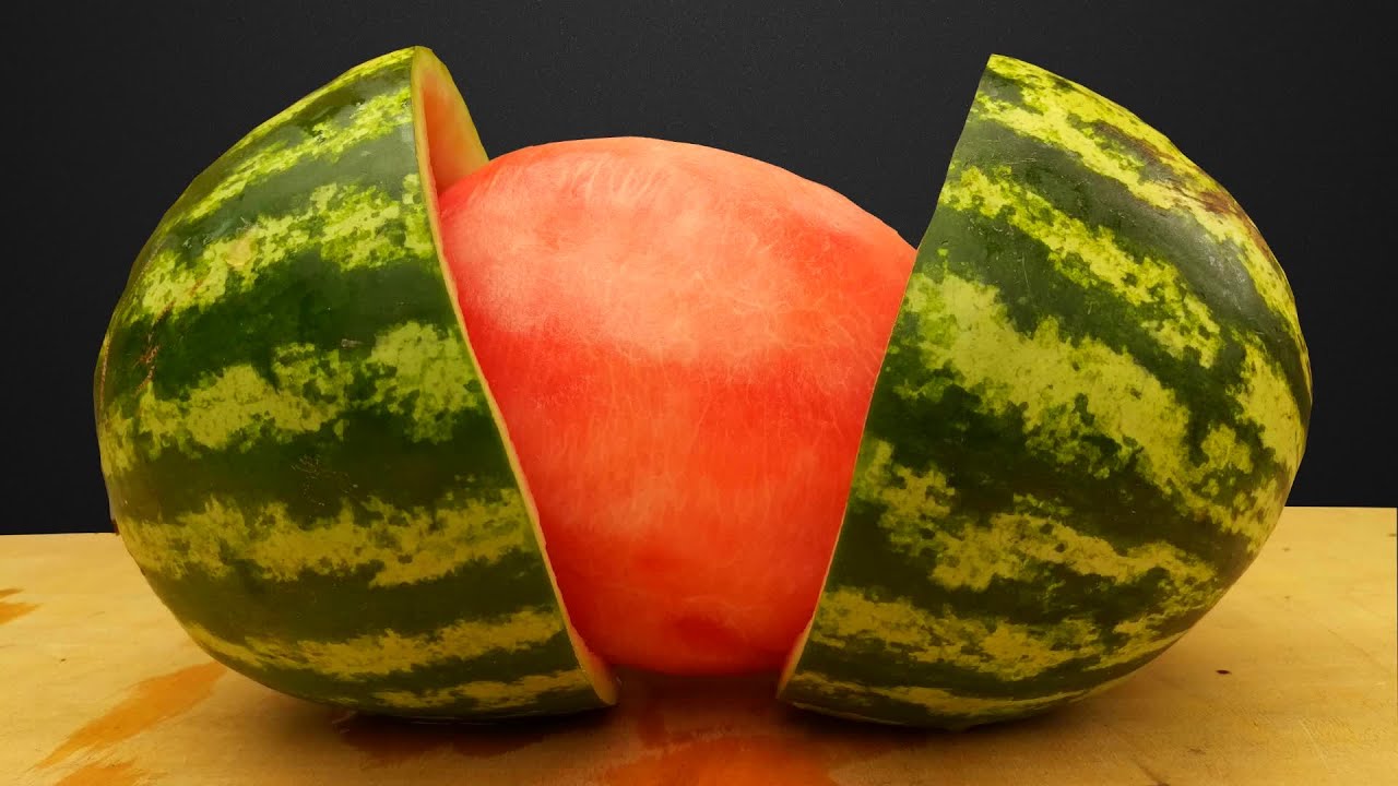 HOW TO SKIN A WATERMELON party trick YouTube