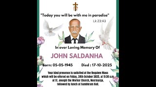 Weekly remembrance Mass offered for the departed soul of John Saldanha | Merlapadavu