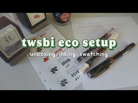 twisbi eco fountain pen setup ✷ unboxing, inking swatching thumbnail
