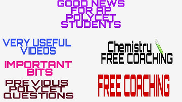 FREE POLYCET CHEMISTRY COACHING FOR AP POLYCET STUDENTS || #APPOLYCET #APPOLYCETSYALLABUS #APPOLYCET