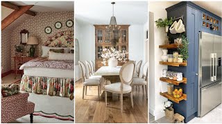 100+English country farmhouse style cottage home decorating ideas with shabby chic elegance.#kitchen