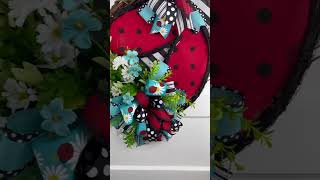 Ladybug Summertime Wreath #rachelsuniquecrafts #ladybug #ladybugdecor #summer #summertime Ladybug Summertime Wreath #rachelsuniquecrafts #ladybug #ladybugdecor #summer #summertime
