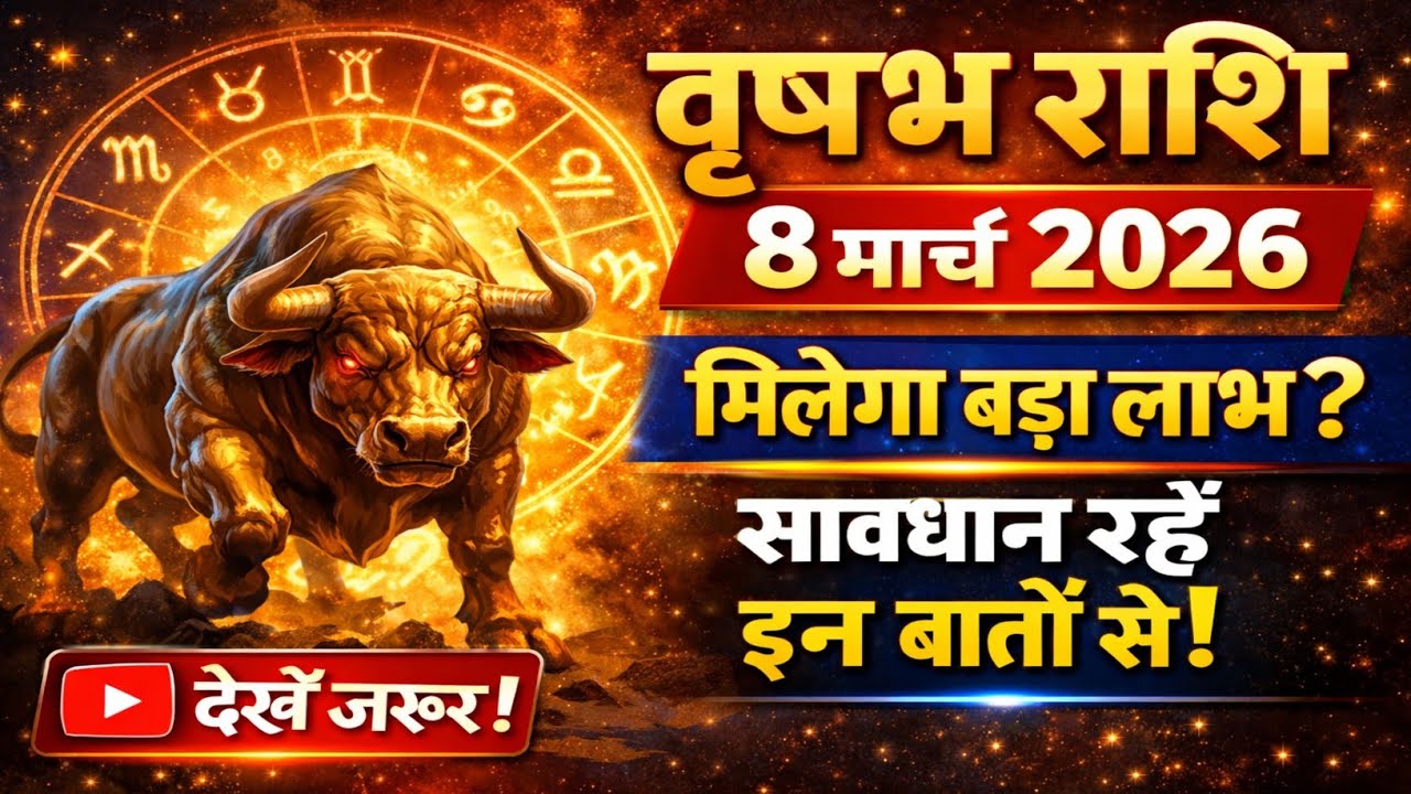 वृषभ राशि 8 मार्च 2026 | आज का दिन बदल सकता है आपकी किस्मत | Taurus Horoscope Today