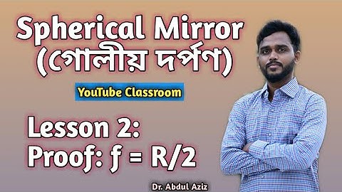 Proof Of f = R/2 YouTube Video Lesson 2 Spherical Mirrors