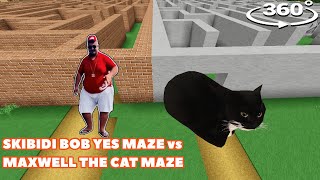 MAXWELL THE CAT MAZE vs SKIBIDI BOP YES MAZE in Minecraft 360°