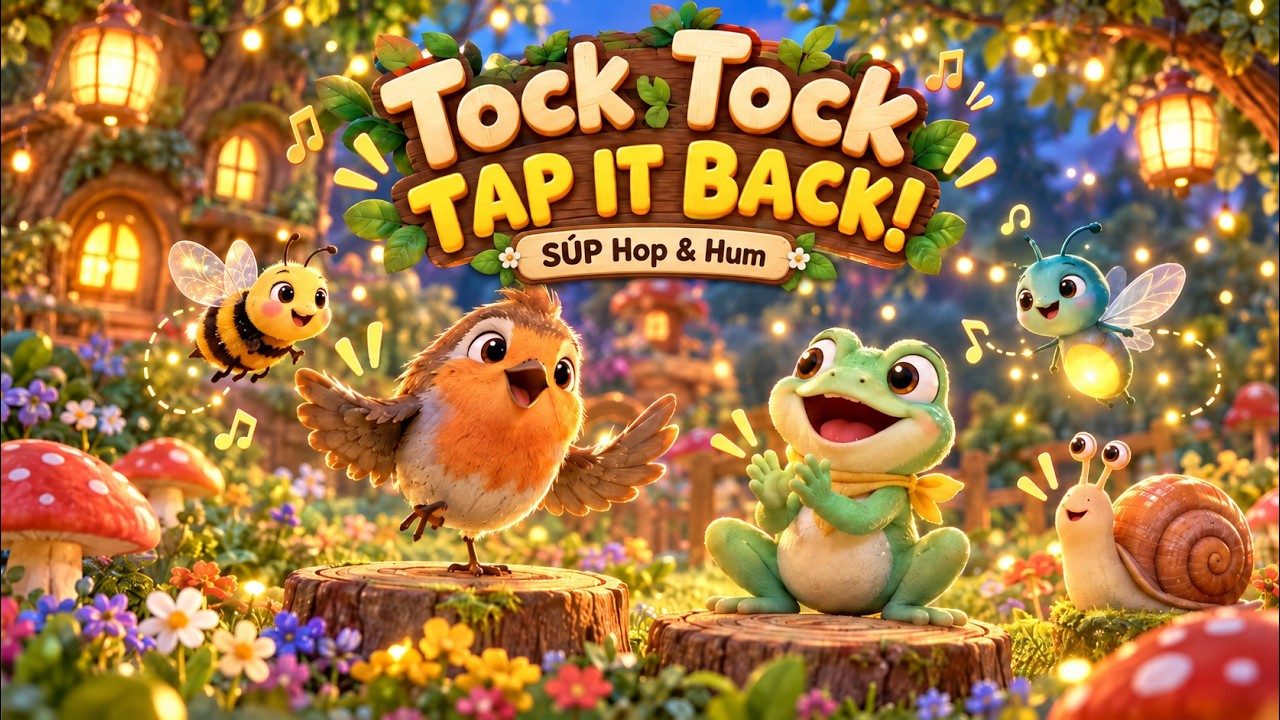 Clapping Game & Rhythm Song 🐦 Tock the Bird's Tap-Back | SÚP Hop & Hum