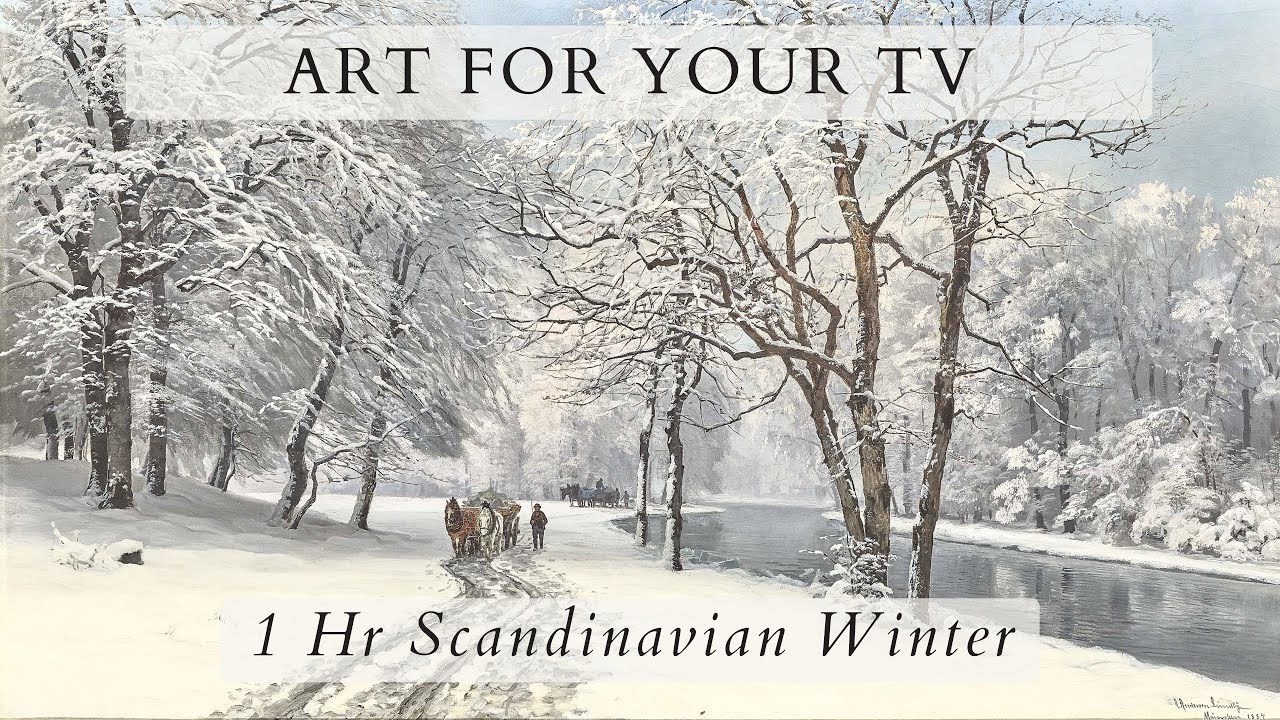 Vintage Winter Screensaver | TV Art Display | Calming Snowy Forest | 1 Hr | 4K HD Painting