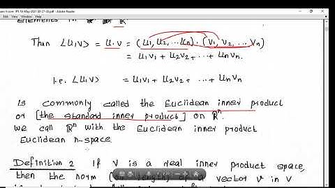 Calicut University - Sem4  -  B.SC Mathematics Core - Chapter 6 - Inner Product Space - Part 1.