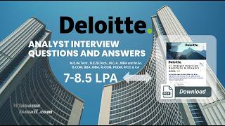 Deloitte Analyst Interview Questions and Answers PDF #Analyst #Deloitte #InterviewQuestions #pdf
