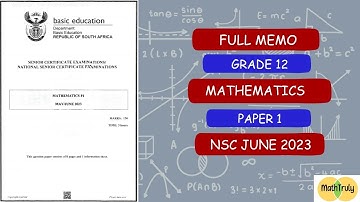 Maths May/June 2023 Paper 1 Grade 12 FULL MEMO