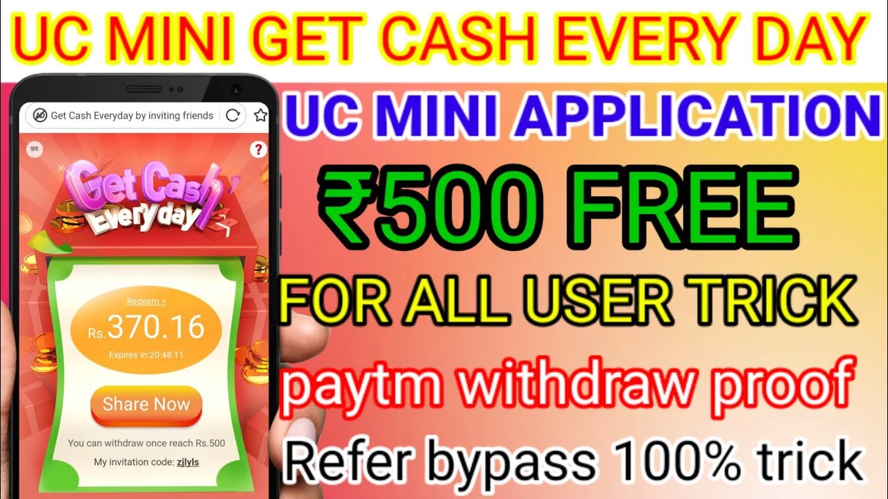 Unlimited Trick !! Uc Mini 500rs Unlimited Free Paytm Loot !! Uc Mini Without Login Refer Bypass