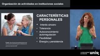 Organizacion de actividades en instituciones sociales